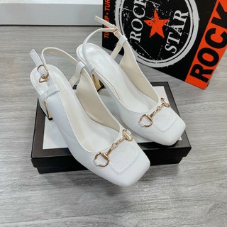 Guốc gucci gót vuông 6p chất da mềm