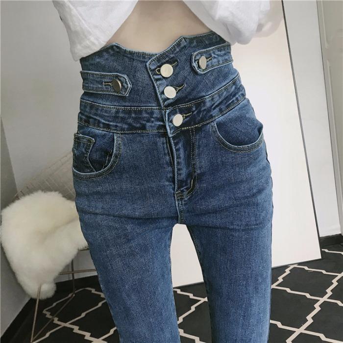 Áo Thun Thiết Kế Mới Thời Trang Dành Cho Năm 2022❤ Quần Denim Ôm Dáng Thời Trang Cá Tính ❤Cô Gái Quần Denim❤ Quần Jean Dài Lưng Cao Dáng Ôm Màu Đen Dễ Phối Đồ Thời Trang Trẻ Trung