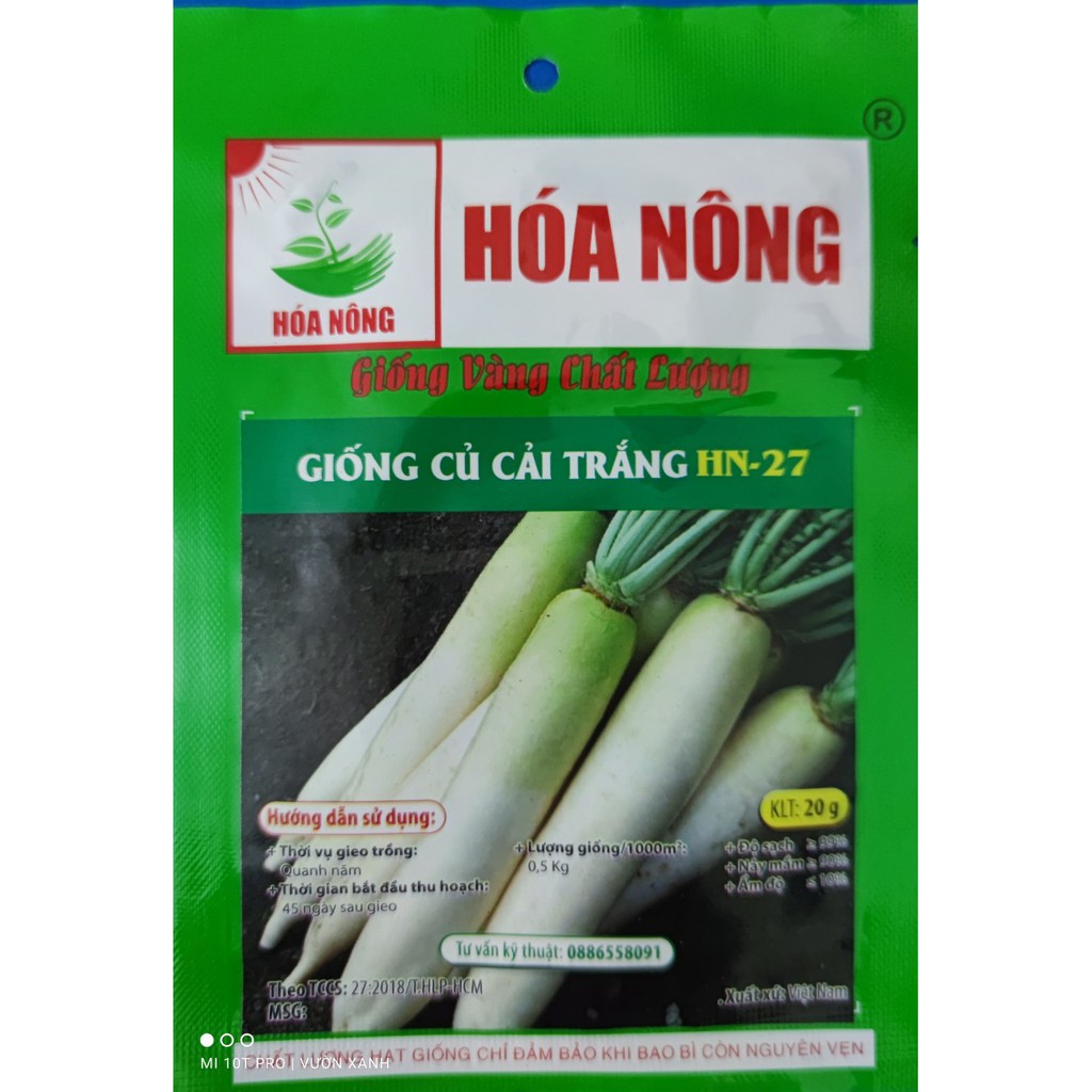 Hạt giống củ cải trắng HN 20gr