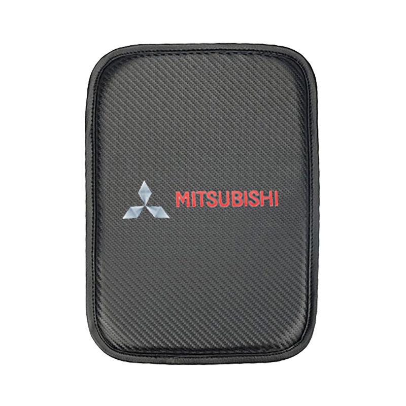 MITSUBISHI Đệm Lót Hộp Tỳ Tay Họa Tiết Sợi Carbon Cho Xpander Mirage Lancer Pajero Kuda