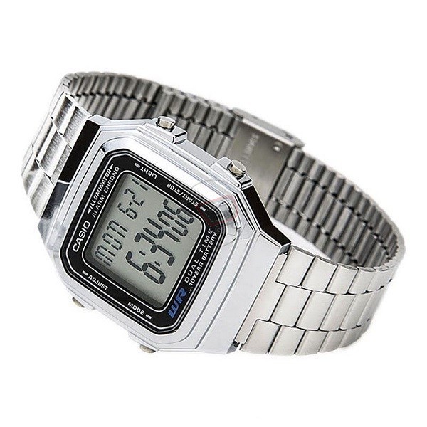 Đồng hồ điện tử Casio chính hãng A178, dây kim loại