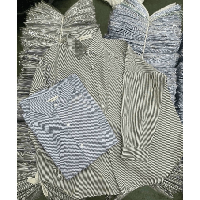 Áo Sơ Mi Kẻ Sọc OverSize 100% Cotton Siêu Đẹp UP
