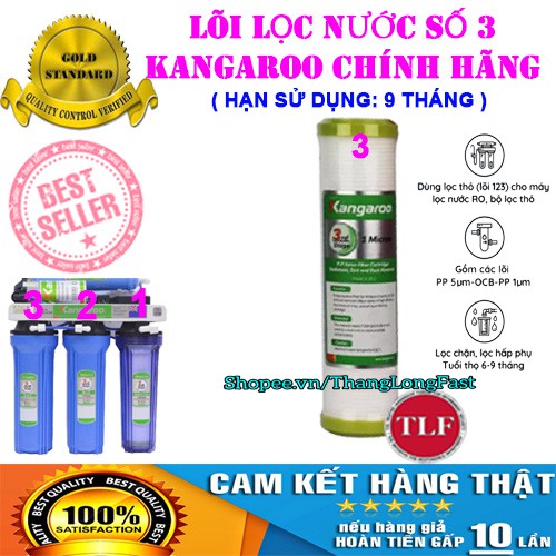 LÕI LỌC NƯỚC KANGAROO 1-2-3 | BỘ 3 LÕI LỌC NƯỚC KANGAROO SỐ 1-2-3