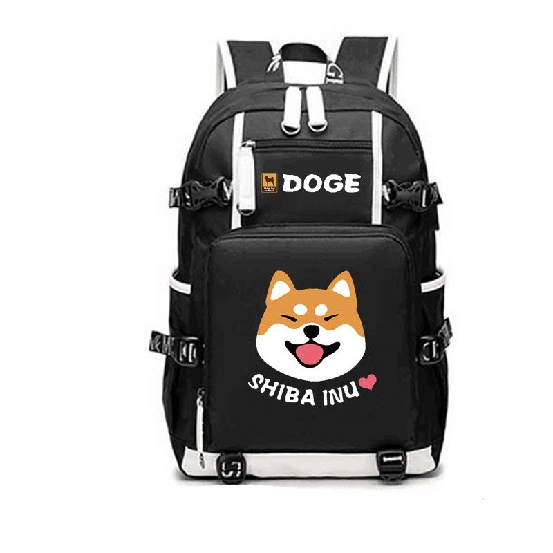 Balo 2 Vạch Kẻ Trắng in hình CHÓ Shiba Inu Husky Cheems meme anime chibi cặp sách đi học thời trang