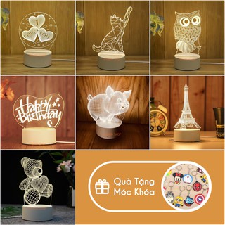 Đèn ngủ 3d PAVITA trang trí phòng, quà tặng ý nghĩa cho bạn gái, bạn trai, cho bé