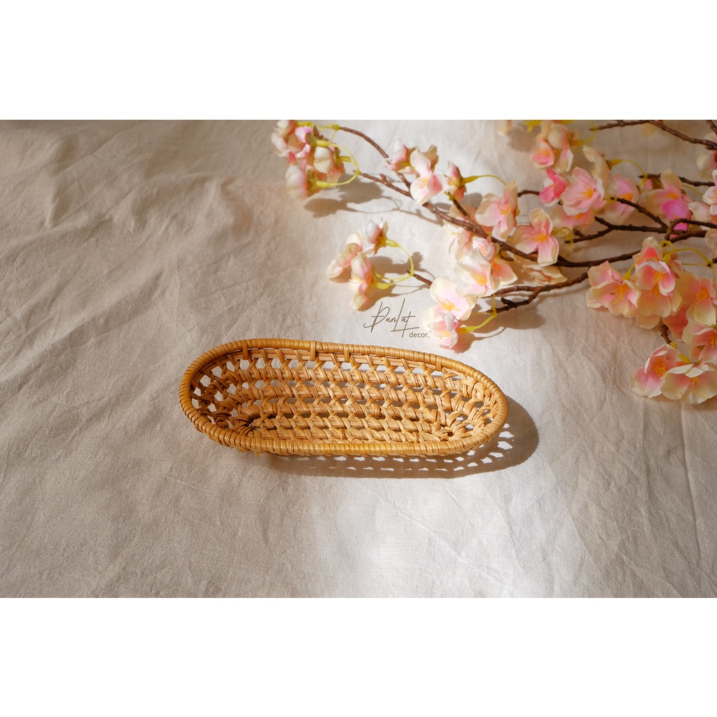 Đĩa mây, Lót ly mây tre đan phong cách Hàn Quốc - Rattan Coaster / Saucer / Dish