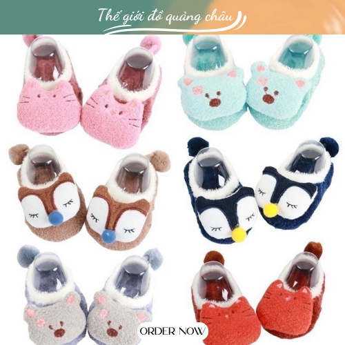 Tập đi đế mềm, vải in hình con vật siêu xinh cho bé hàng Quảng Châu Cao Cấp GB15