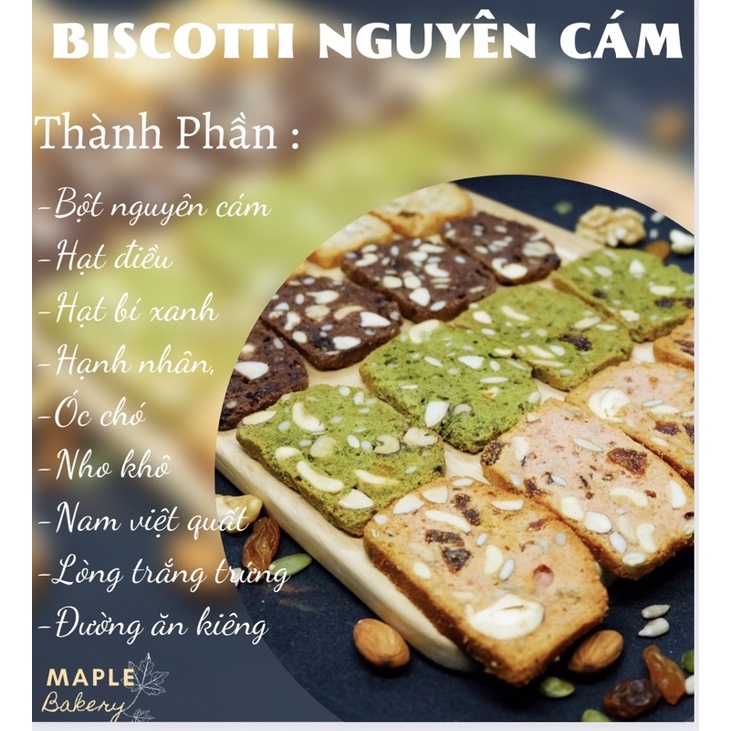Bánh Biscotti healthy nguyên cám - Mix 3 vị