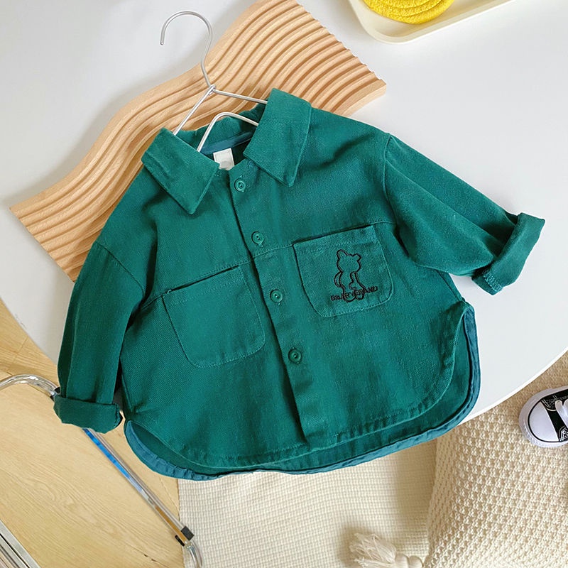 Hàng Mới Về Áo Sơ Mi Hàn Quốc Mùa Xuân Màu Trơn Thêu Họa Tiết Phong Cách Nhật Bản Hàn Quốc Cho Bé Trai Hàng Mới Về 2022