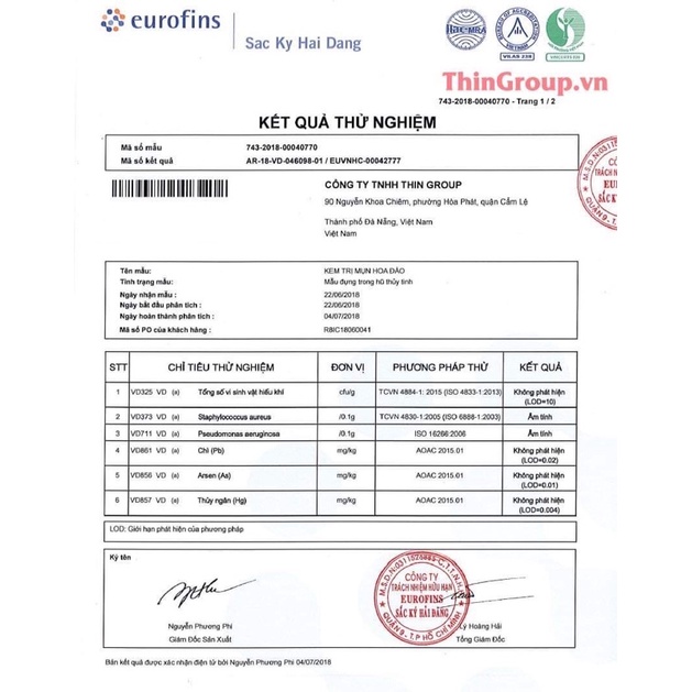 Kem Mụn Hoa Đào Thigroup 8g