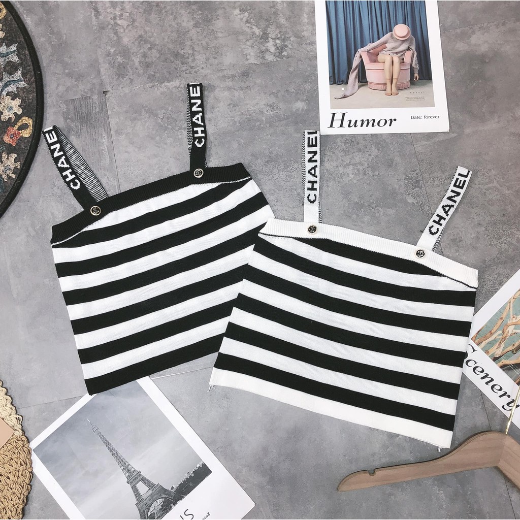 [Mã WASKT410K giảm 10K đơn 50K] Áo 2 dây len mỏng kẻ, dây chữ 88 ( kèm ảnh thật ) | BigBuy360 - bigbuy360.vn