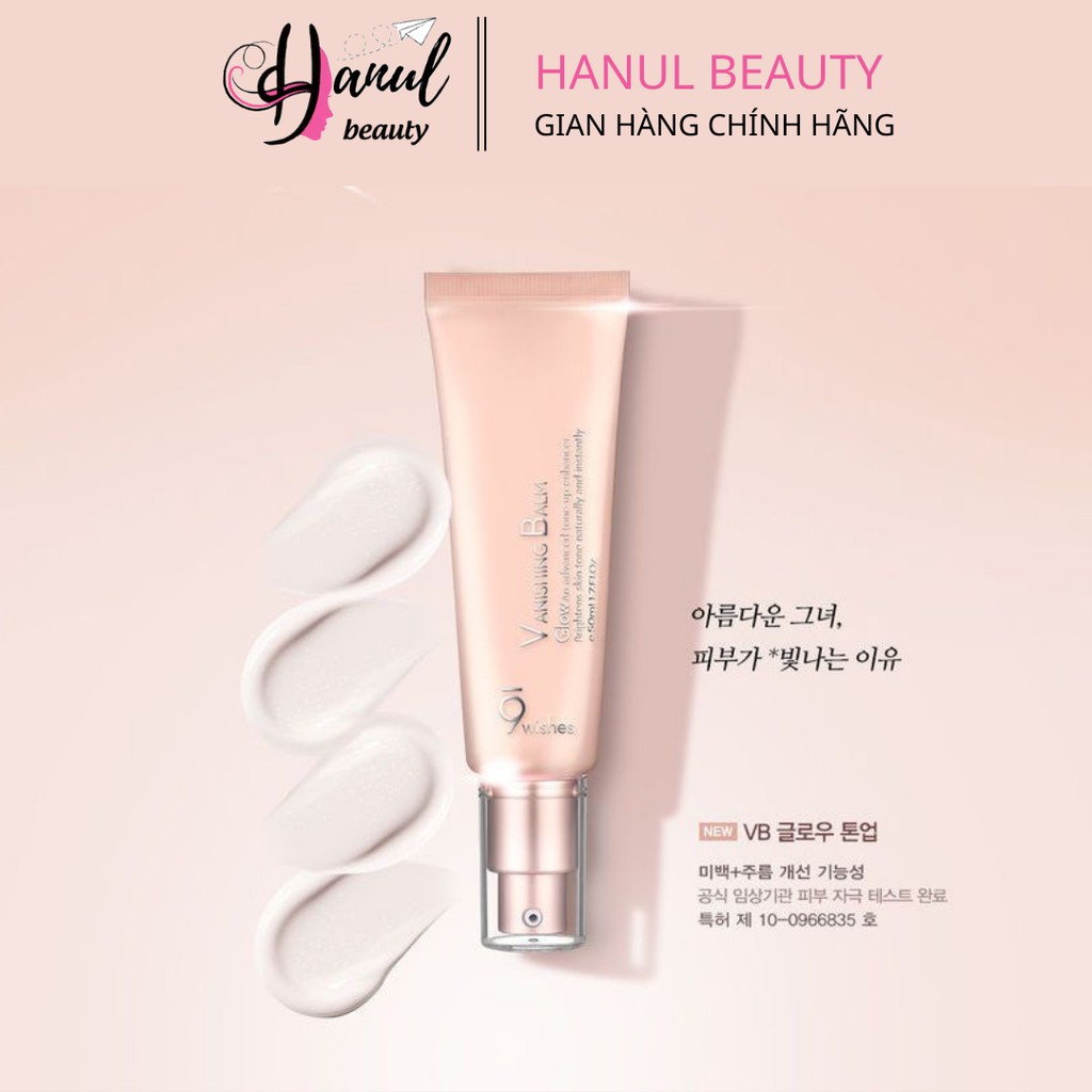 Kem Dưỡng Trắng 9Wishes VB  Glow Tone Up Cream