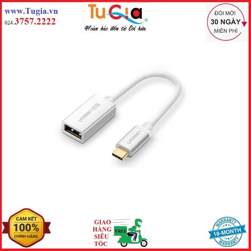 Cáp OTG Ugreen Type-C Sang USB 2.0 30645 (20cm) - Hàng Chính Hãng