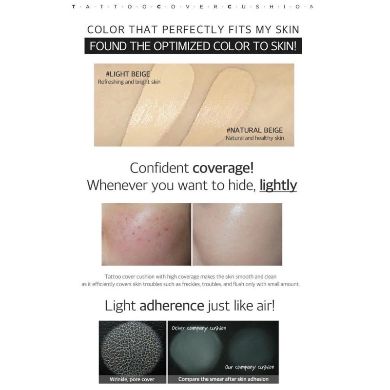 Phấn Nước Kiềm Dầu, Che Khuyết Điểm Hoàn Hảo Secret Key Tattoo Cover Cushion SPF50+/PA+++ | BigBuy360 - bigbuy360.vn