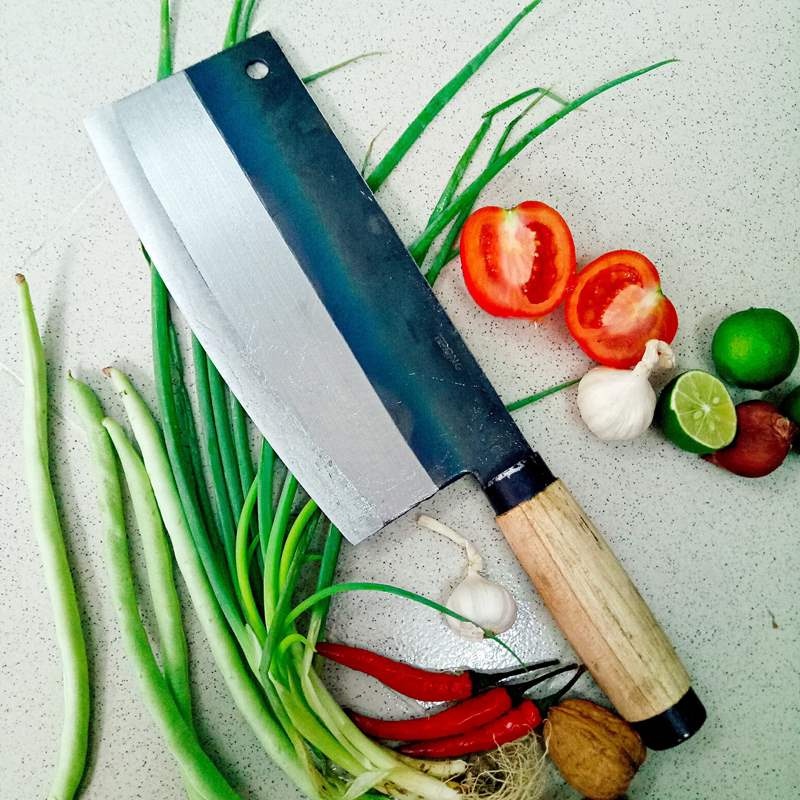 Dao Phở Chặt Xương Cán Gỗ Bản To Dày Dặn