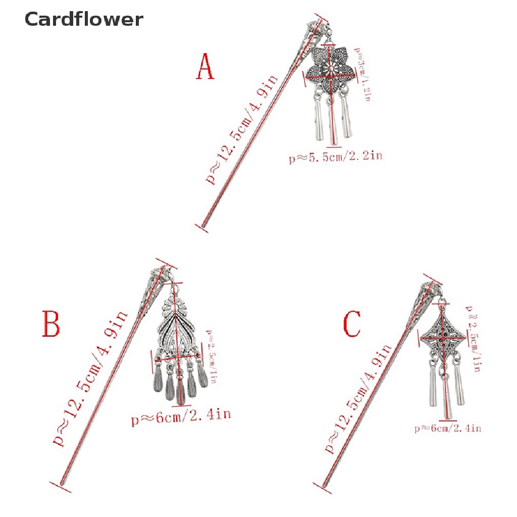 &lt; Cardflower &gt; Trâm Cài Tóc Dạng Chuỗi Hạt Tua Rua Phong Cách Hanfu Cổ Điển Cho Nữ
