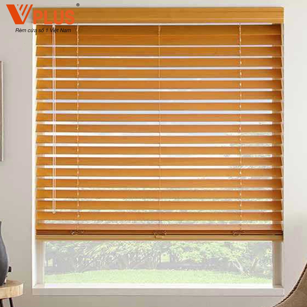 Rèm Sáo Gỗ Vplus Chất Liệu Gỗ Tự Nhiên Cao Cấp Che Nắng Cửa Sổ Cản Sáng Tốt 100% Làm Mọi Kích Thước