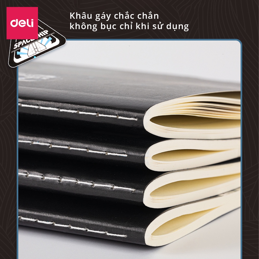 Sổ ghi chép hình phi hành gia khâu A5 120 trang 70g Deli vở khâu gáy chắc chắn 1 quyển mẫu ngẫu nhiên dành cho học sinh