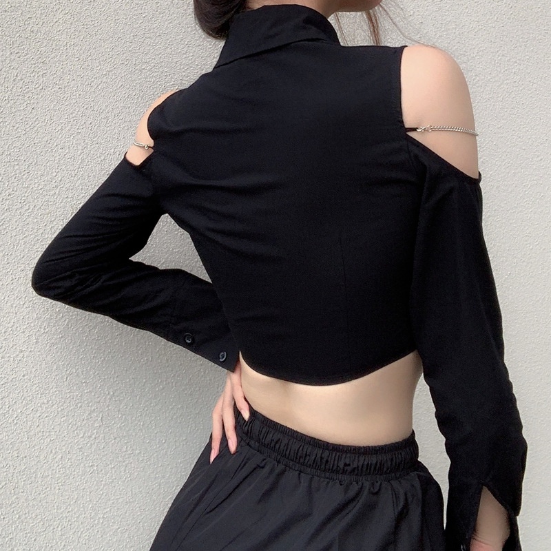 DUNEA Áo nữ dài tay cổ vuông thiết kế thắt dây thời trang