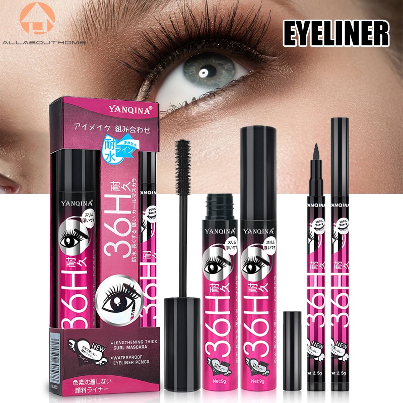 Bộ mascara và bút kẻ mắt chống thấm nước lâu trôi mềm mượt dành cho nữ
