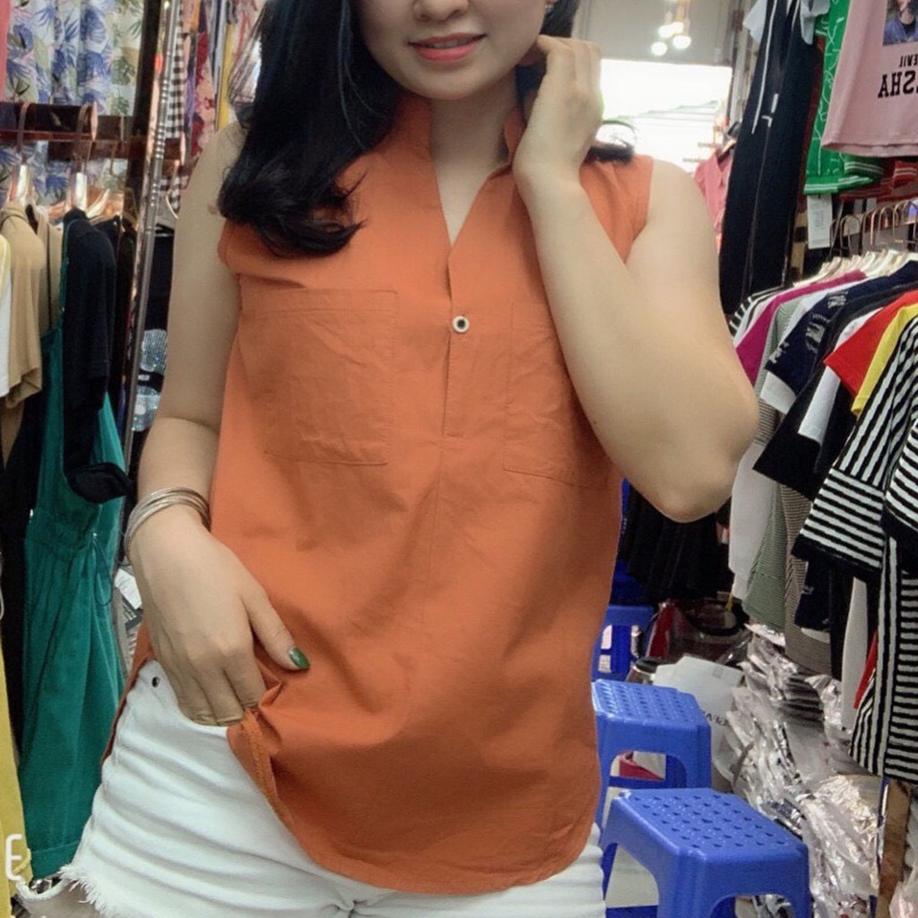 ÁO SN CỔ TÀU 1 NÚT KIỂU Ở GIỮA