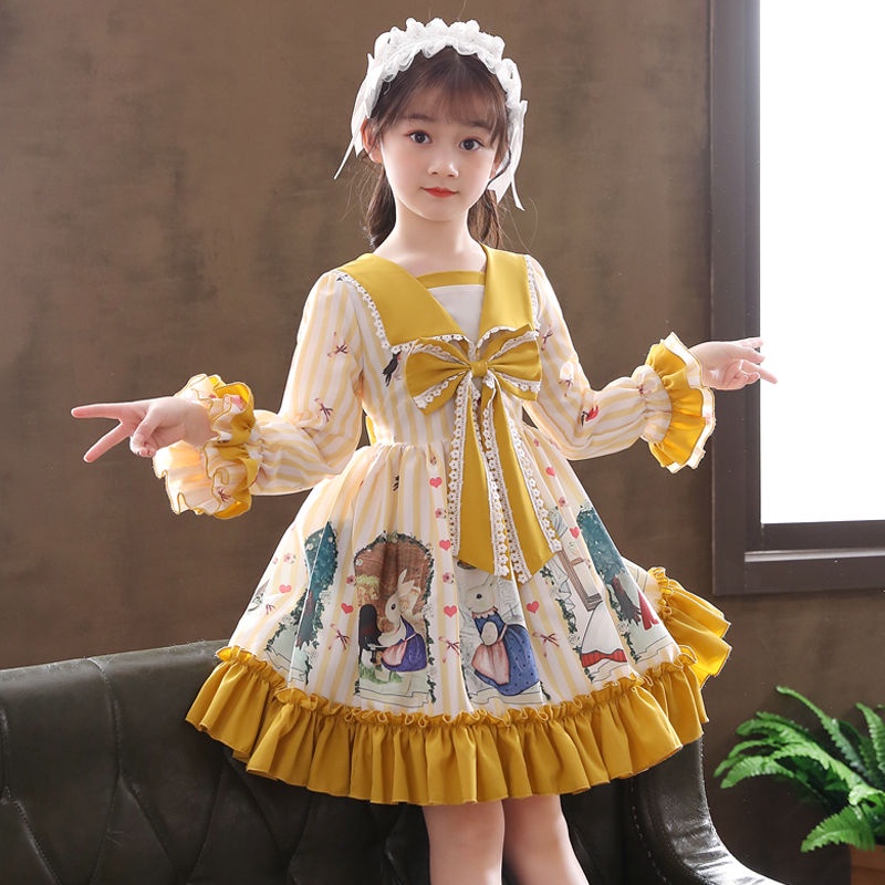Bé gái Váy đầm Lolita Váy thỏ Disney Bé gái Váy ren hoa nhí Biểu diễn trang phục kỳ nghỉ cho trẻ em