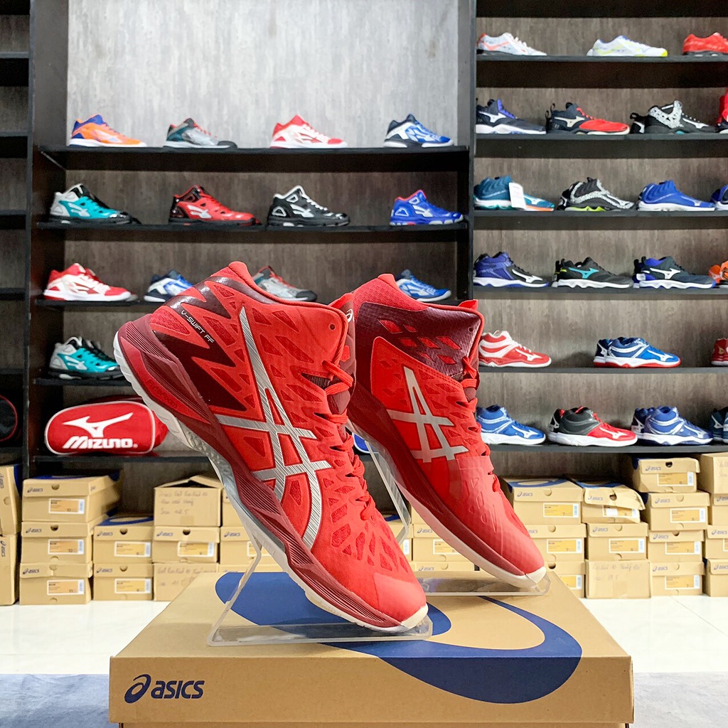 Giày Asics V Swift FF 2 MT Đỏ - Giày chuyên bóng chuyền cổ cao đệm gel tăng đàn hồi, chống sốc, giảm chấn, độ bền cao