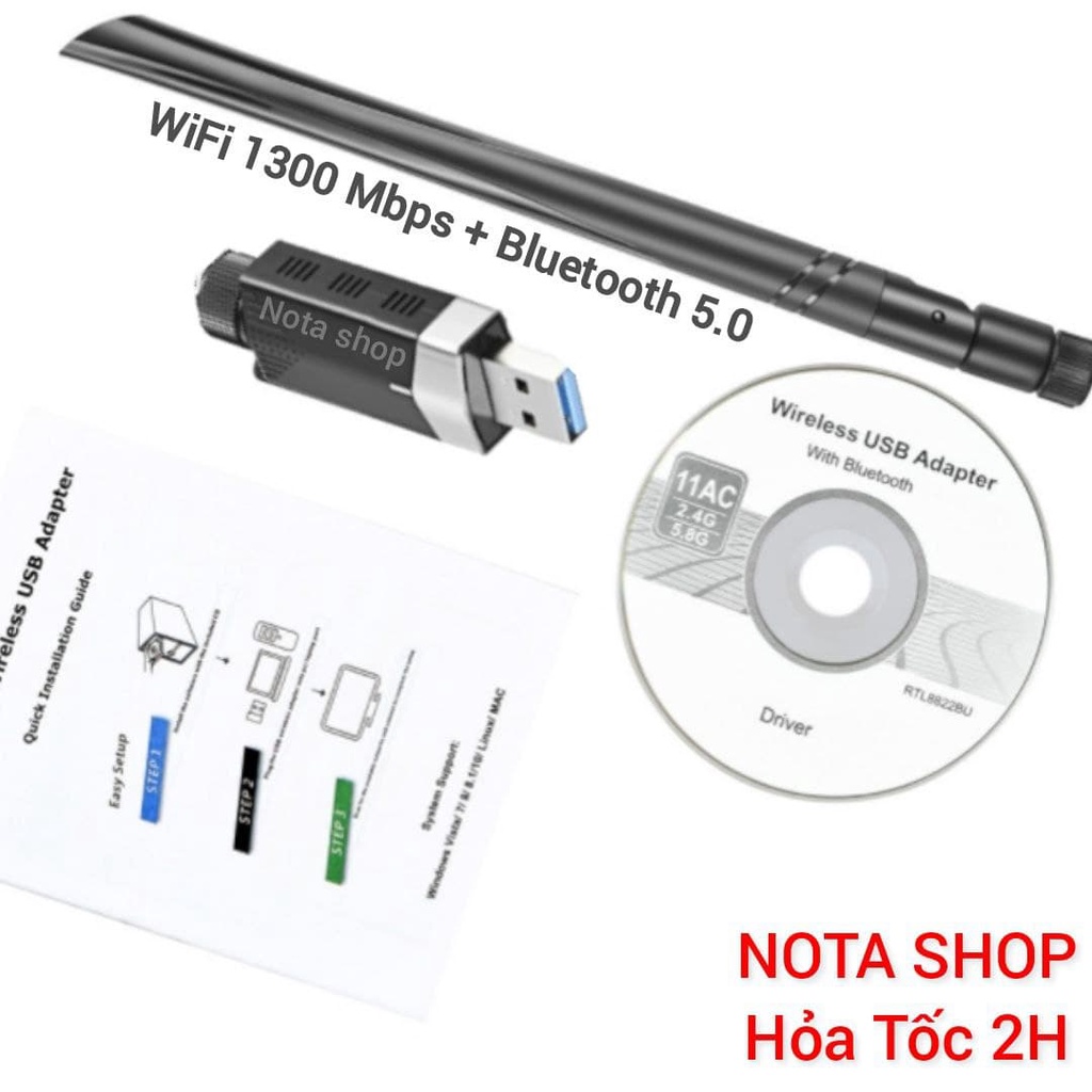 [Hỏa Tốc - BH 6 THÁNG] Nâng cấp WiFi 5G dễ dàng với USB WIFI 3.0 siêu tốc 1900Mbps bắt 5GHz cho máy bàn PC laptop