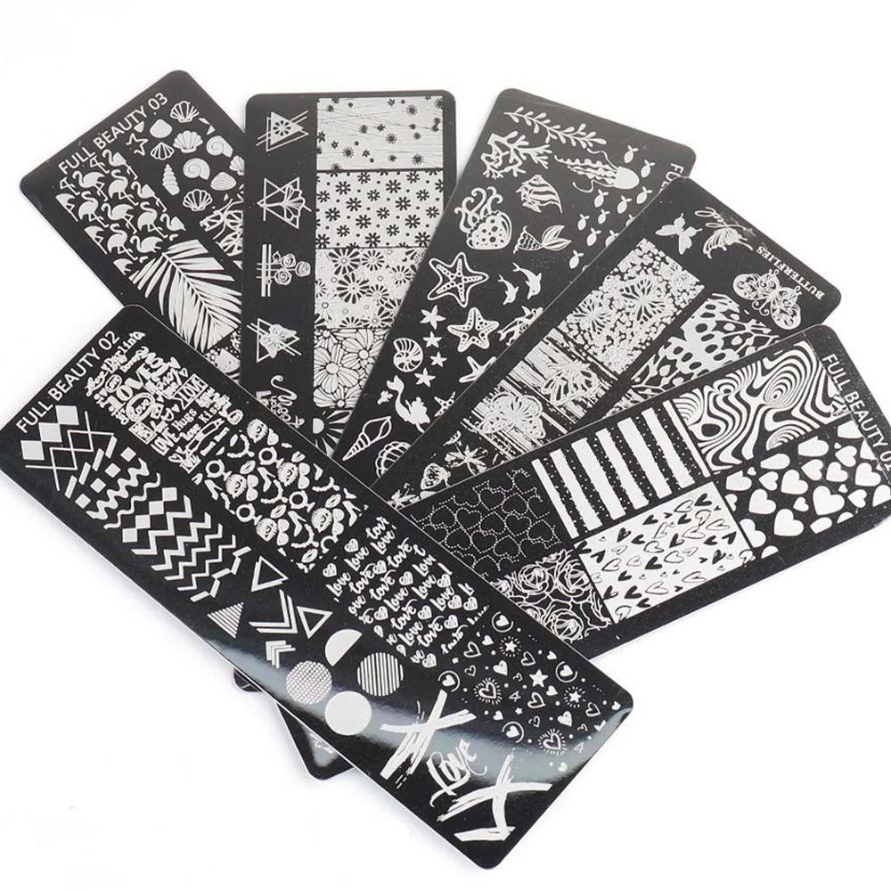 Khuôn In Họa Tiết Trang Trí Móng Tay Bằng Thép Không Gỉ DIY