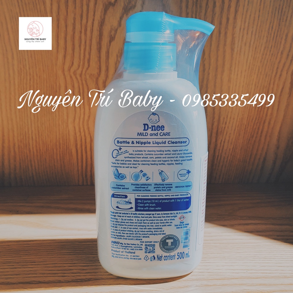 Nước rửa bình sữa D-nee hữu cơ không mùi