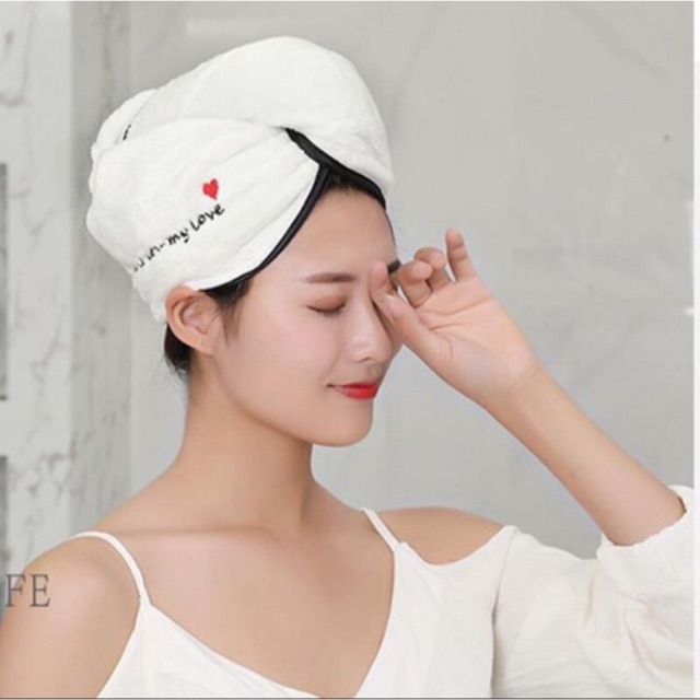 Khăn Ủ Tóc nhanh khô cute tặng kèm túi zip (tránh nước từ tóc chảy xuống áo) - turban siêu cưng