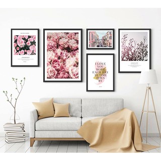 Bộ 5 khung ảnh treo tường tặng Sơ đồ treo khung và đinh treo tranh chuyên dụng Khung hình Phạm Gia PGC34