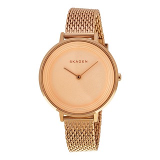 Đồng Hồ Nữ Skagen Ditte Rose Dial Rose Gold-tone Stainless Steel Mesh Bracelet SKW2334