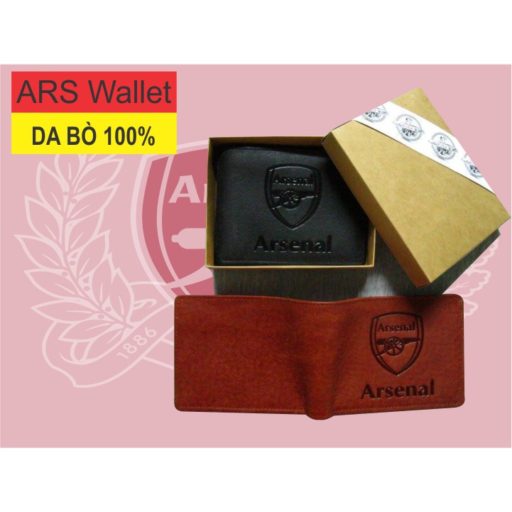 Ví da CLB ARSENAL - Ví da Bò Arsenal - Da Bò 100%