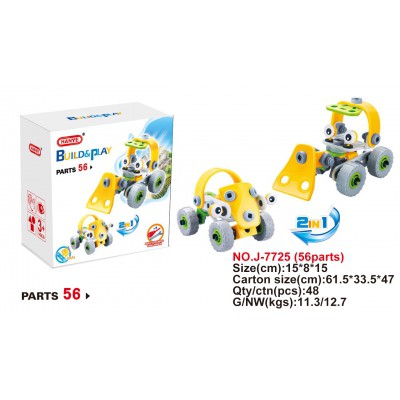 Đồ chơi giáo dục phát triển kỹ năng Stem lắp ghép Build&amp;Play mô hình xe mềm cho bé 2 trong 1 - Toyshouse 7725