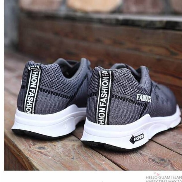 (Ảnh Thật)Giày Nam Sneaker Thể Thao - Giày chạy bộ, giày tập SPISO A24 Màu Ghi Đậm
