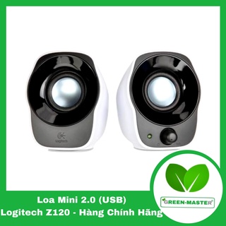 Loa 2.0 Logitech Z120 cổng usb 2.0 dùng cho máy tính , laptop, học online, màu trắng - Hàng chính hãng