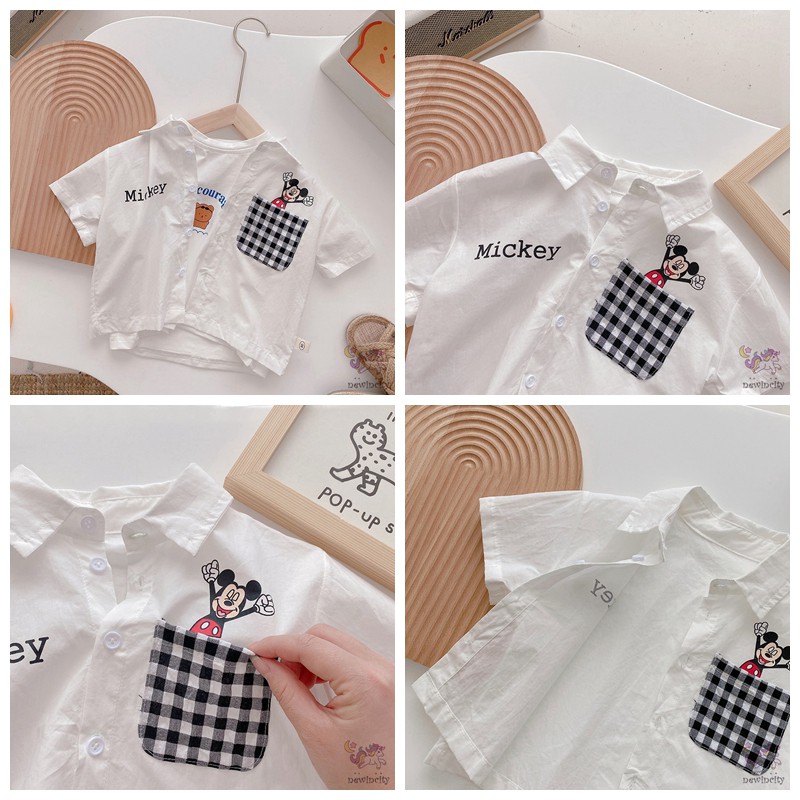 Áo Sơ Mi In Họa Tiết Hoạt Hình Hoạt Hình Dễ Thương Phong Cách Hàn Quốc Cho Bé Trai