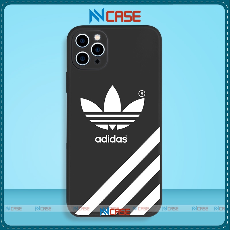 Ốp lưng iPhone Adidas cạnh viền vuông silicon mềm dẻo bảo vệ camera cho iphone 6/6s/7/8/X/XS/11/12/13 Pro Plus Max