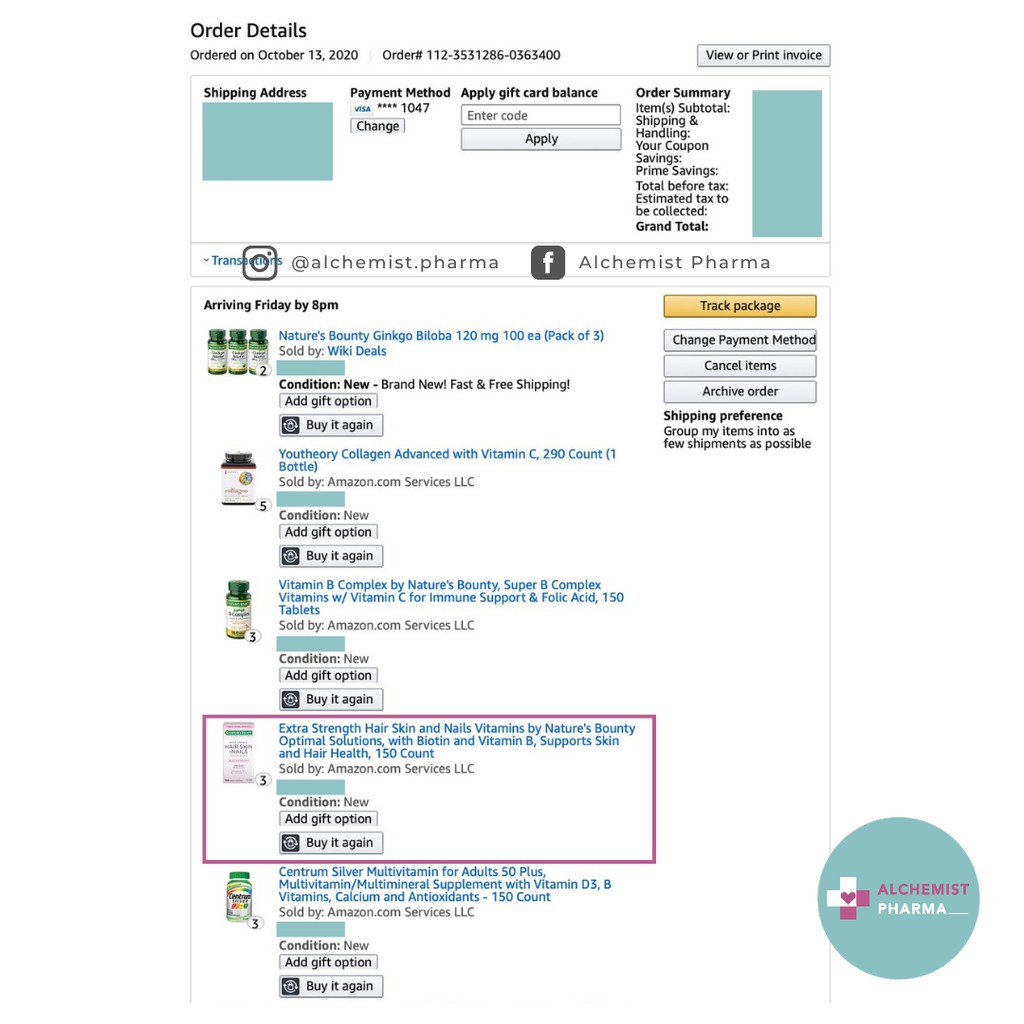 NATURE'S BOUNTY HAIR, SKIN & NAILS WITH BIOTIN NHẬP KHẨU CHÍNH HÃNG MỸ | Thế Giới Skin Care