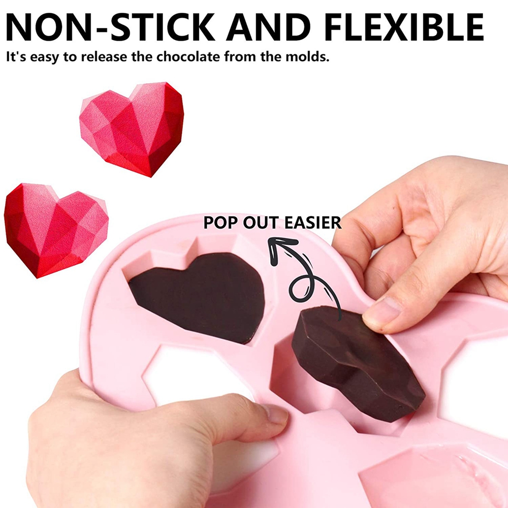 EPOCH Khuôn Bánh Hình Trái Tim Bằng Silicon
