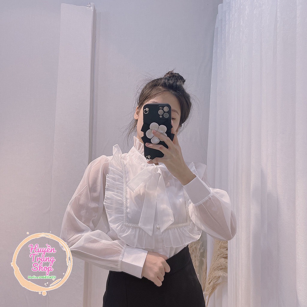 Áo sơ mi tơ mặt trước 2 lớp mặt sau 1 lớp + Chân váy xẻ | BigBuy360 - bigbuy360.vn