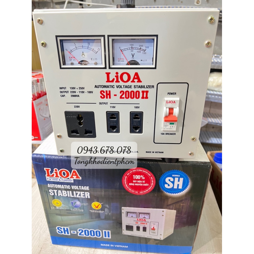 ✅ Giảm 50k✅ Ổn áp lioa 2kva model SH - 2000 II dây đồng 100%-Hàng Chính Hãng