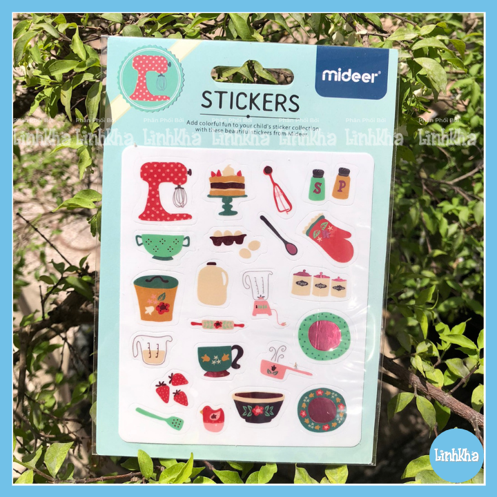 Hình Dán Không Thấm Nước Có Màu Nhũ Óng Ánh Nhiều Chủ Đề - Mideer Colourful Sticker