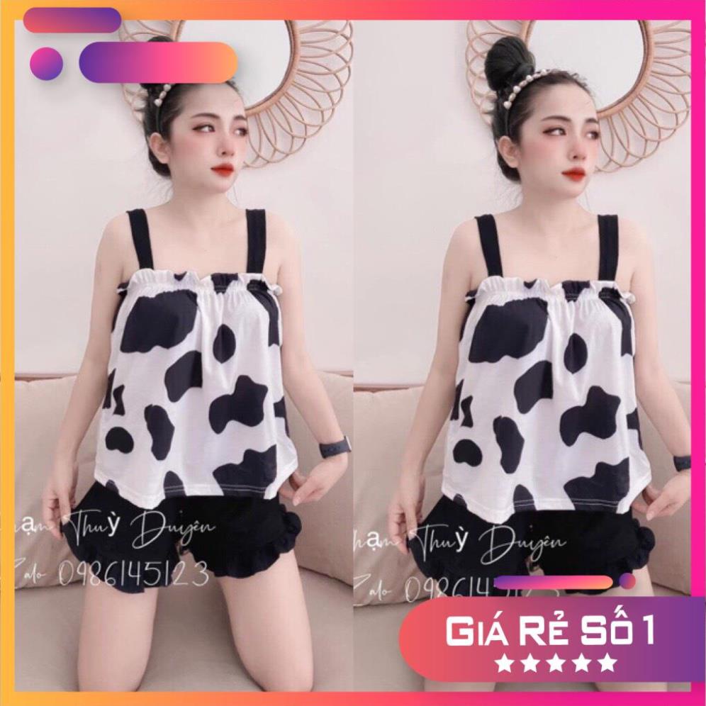 [SIÊU HOT] Bộ Ngủ Hai Dây Đốm Bò Sữa Mẫu Hot 2021 Moonstore