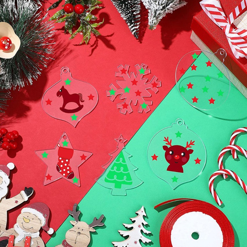 Phụ Kiện Treo Trang Trí Cây Thông Noel Bằng Acrylic Trong Suốt