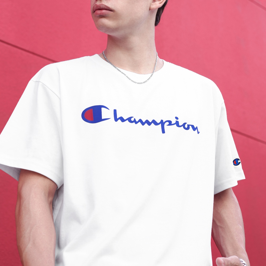 ÁO THUN CHAMPION BIG LOGO CHỮ IN MÀU TRẮNG