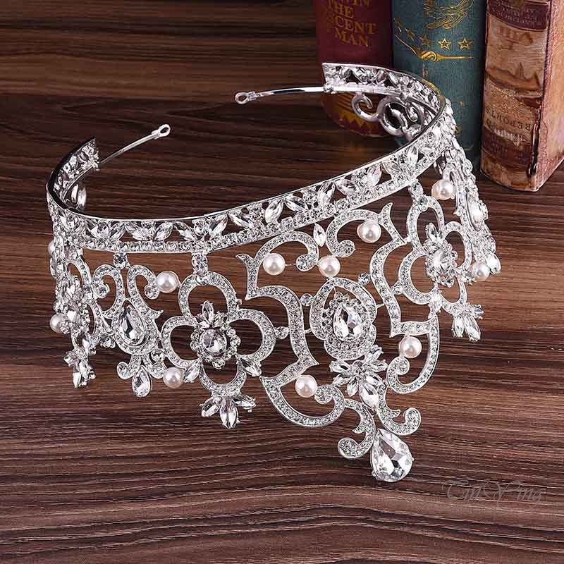 GETNOIVAS Vương Miện Đính Đá Lấp Lánh Sang Trọng Cho Cô Dâu