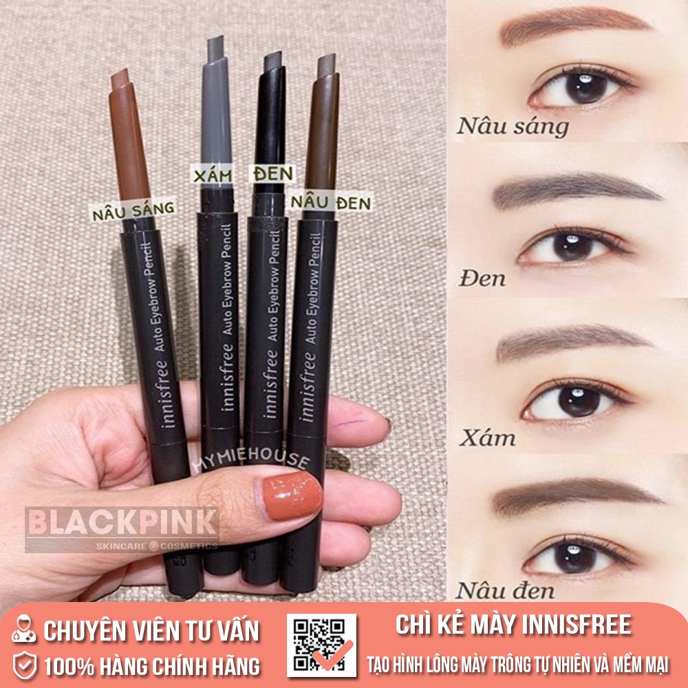 Chì kẻ mày Innisfree Auto Eyebrow Pencil - Tạo hình lông mày tự nhiên và mềm mại