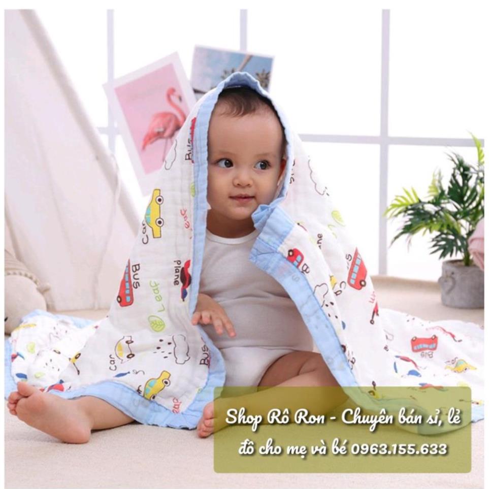 Chăn xô sợi tre 4 lớp - Chăn sợi tre bo viền MANNY 1m1*1m3